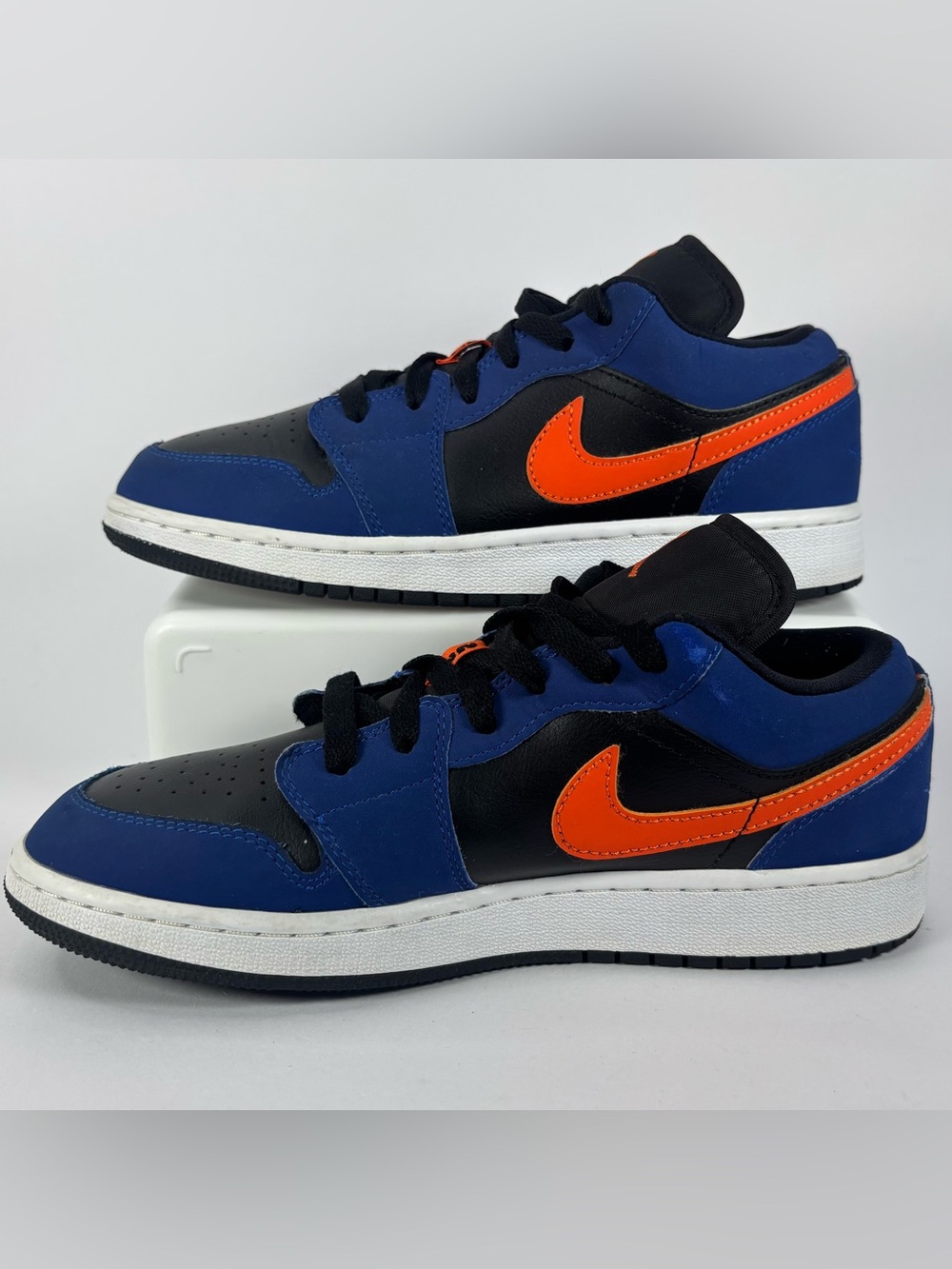 Air Jordan 1 Low GS 5Y Rush Blue Black Orange Sneakers 553560-480